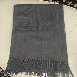 Sky Cashmere Soft Wool-Like Oversized Fringe Scarf/Wrap/Shawl Gray SOFT Unisex